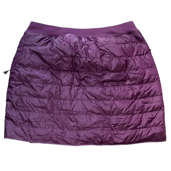 Aventure Quilted Down Snap Faux Wrap Fleece Lined Mini Skirt - Picture 4 of 4